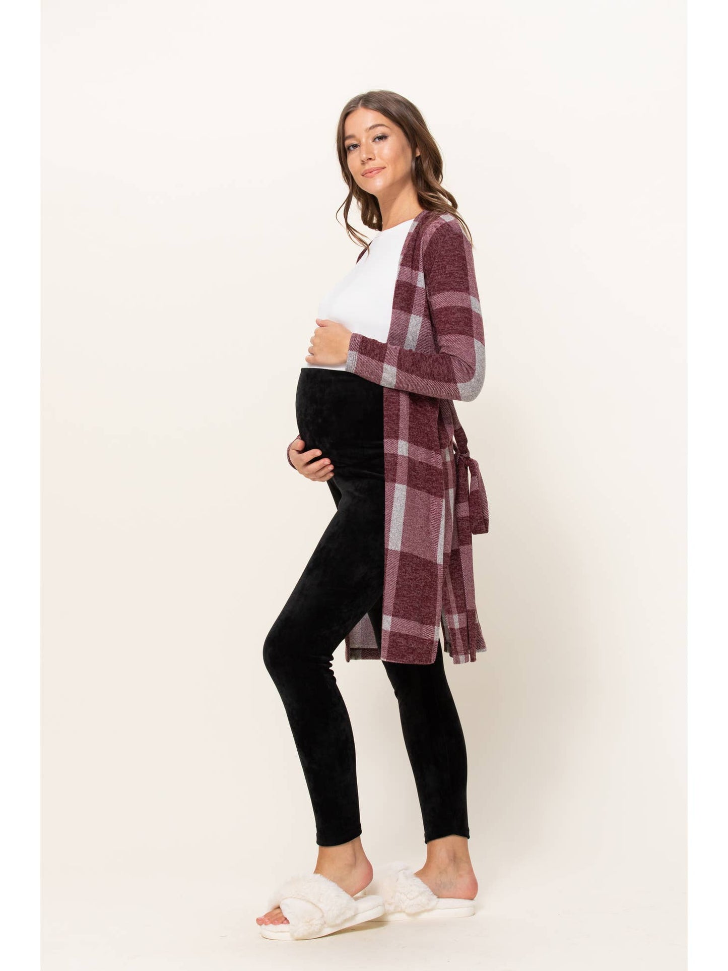 Sweater Knit Plaid Cardigan Sweater