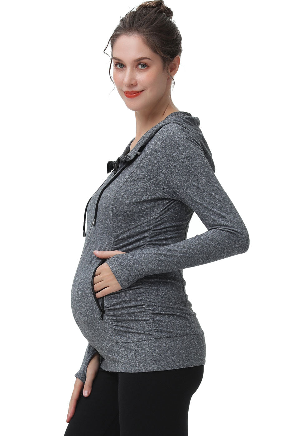 Ruched Performance Jacket Dark Heather Gray