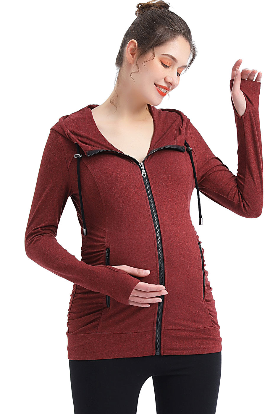 Ruched Performance Jacket Maple Red
