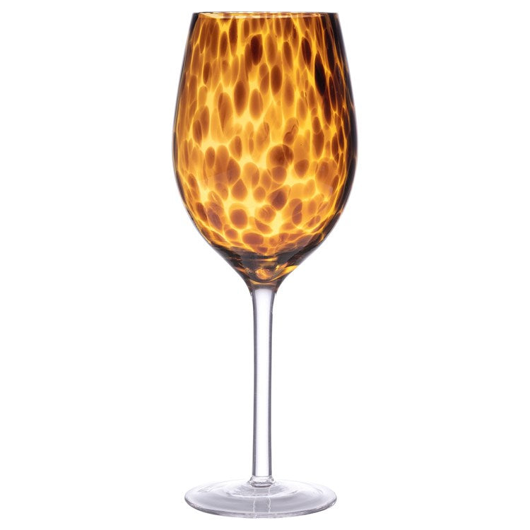 Tortoiseshell Wine Glass Amber/Black