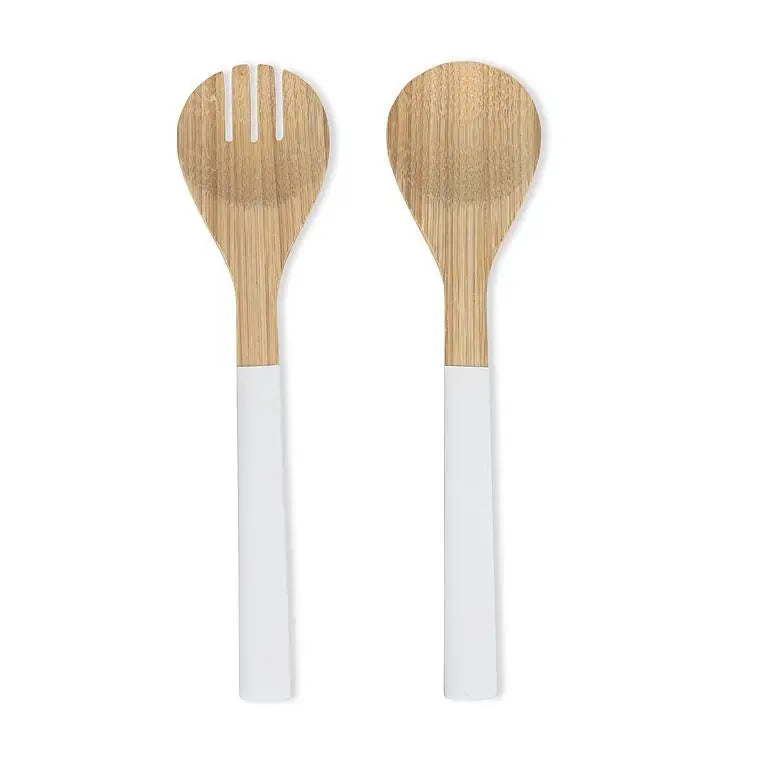 Bamboo Salad Servers-White