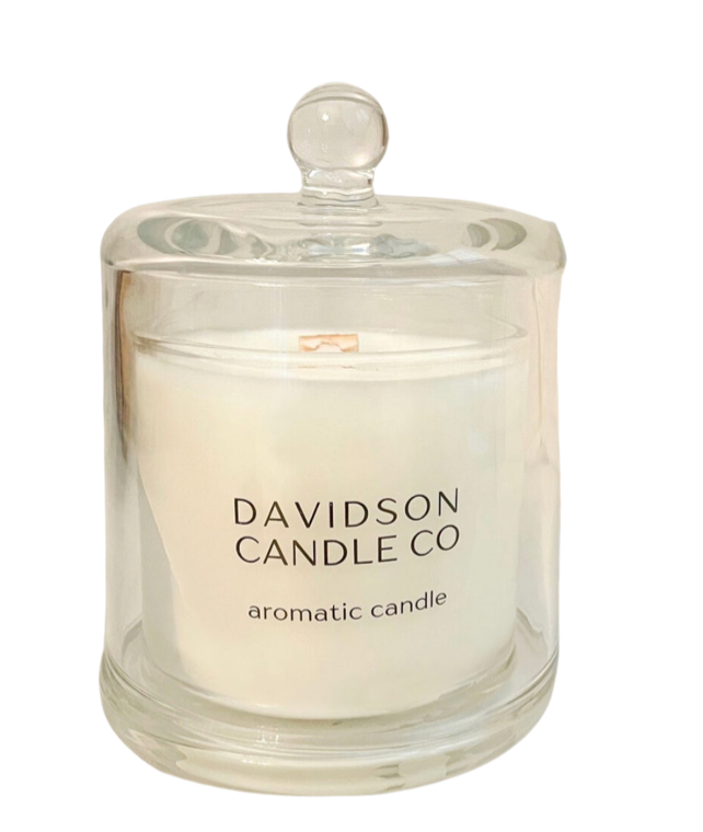 Cloche Candle Apple Maple Bourbon Scented with Snuffer