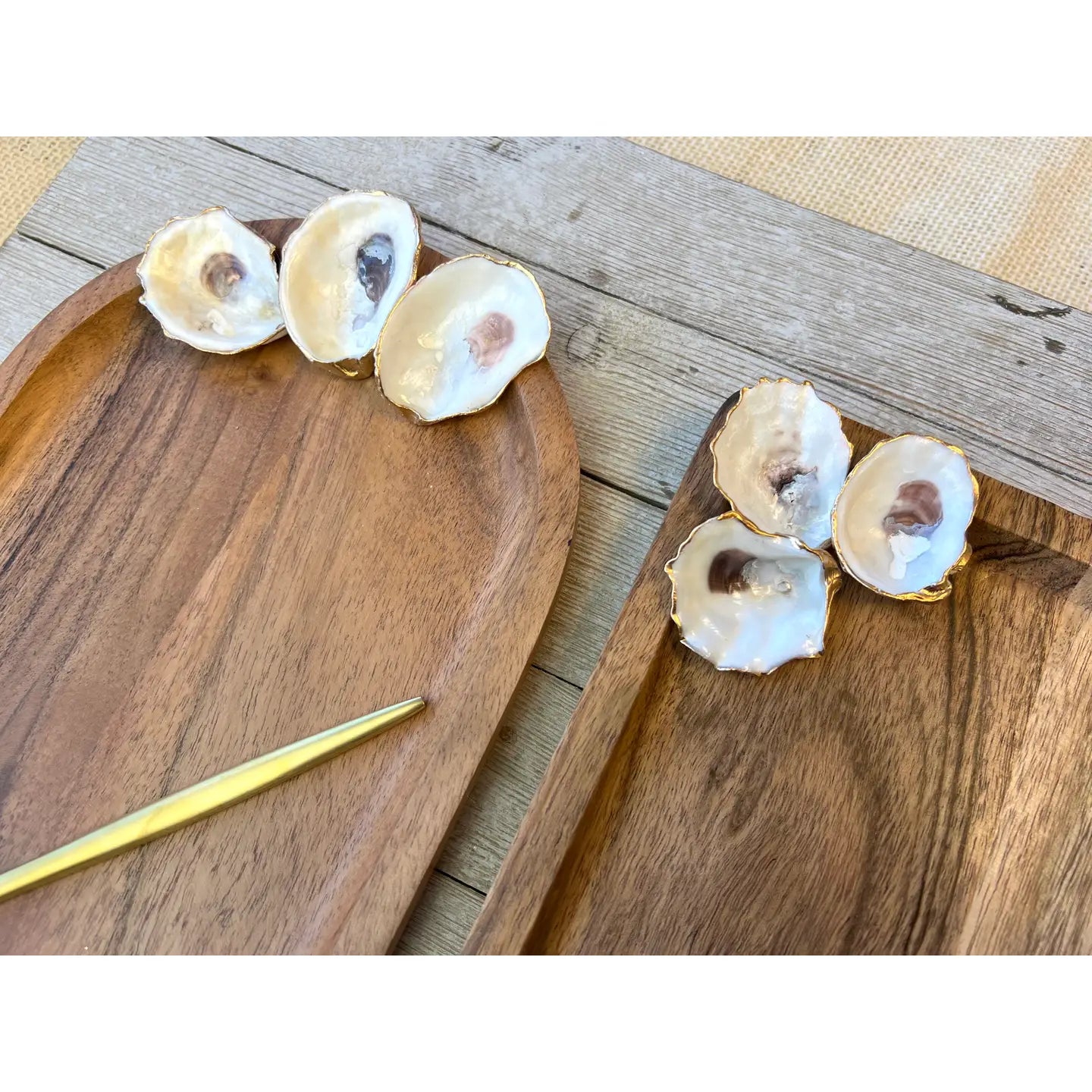 Wood Tray with Oysters