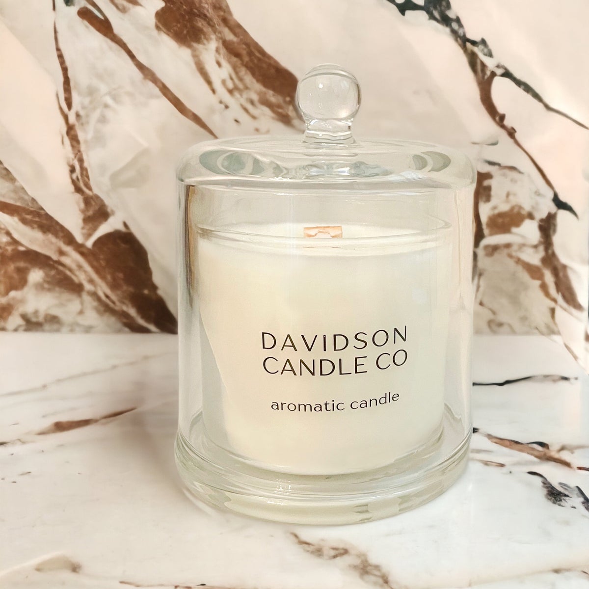 Cloche Candle Apple Maple Bourbon Scented with Snuffer