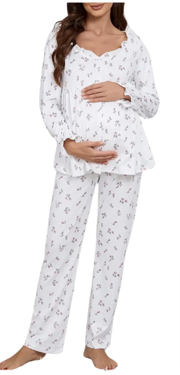 Maternity 2-PC Floral Pajama