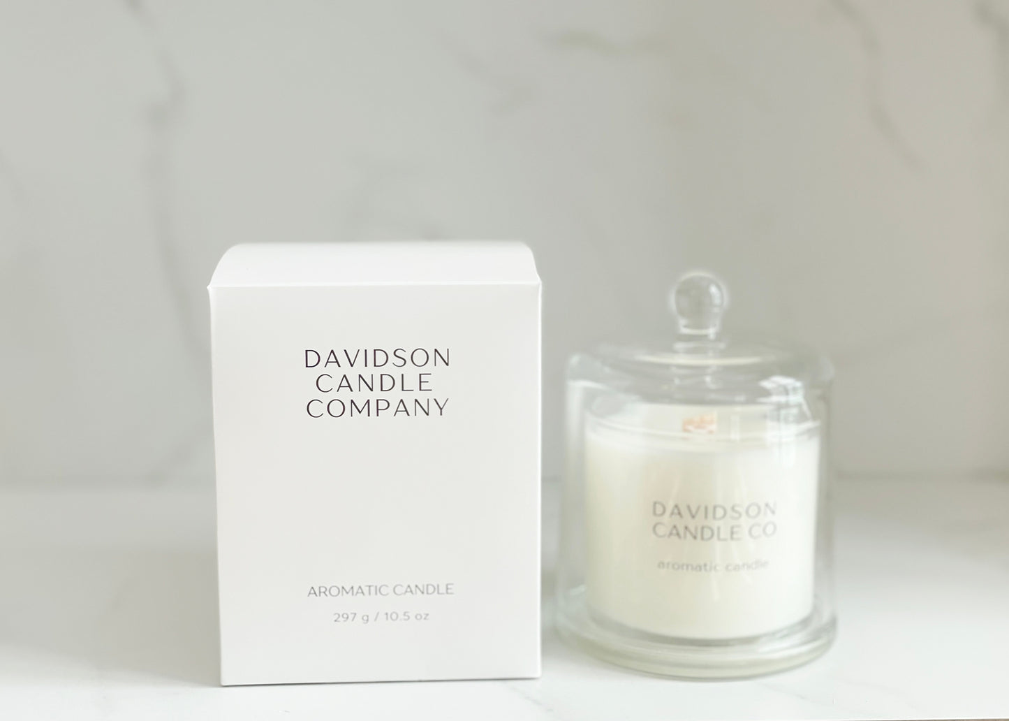Cloche Candle White Tea Scented with glass cover w/Sniffer