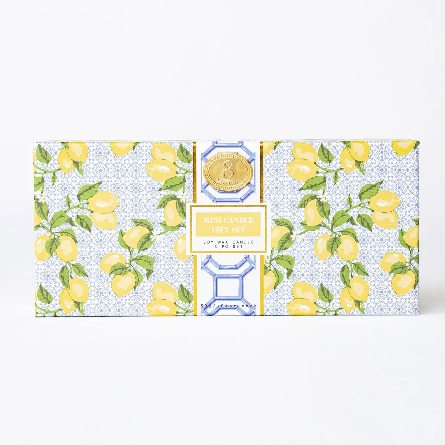 Lemon Trellis 3 Piece Assorted Candle Boxed Set