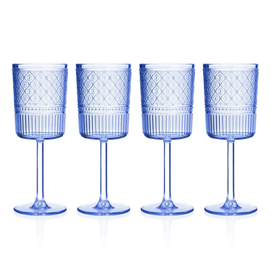 Claro Acrylic Blue Goblet, Set of 4