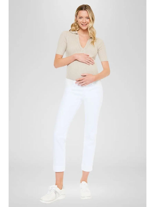 Maternity Boyfriend White Jean