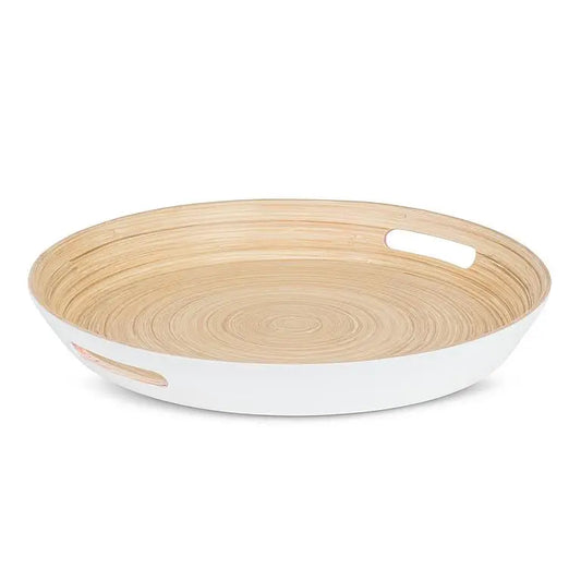 Round Bamboo Tray with Handles