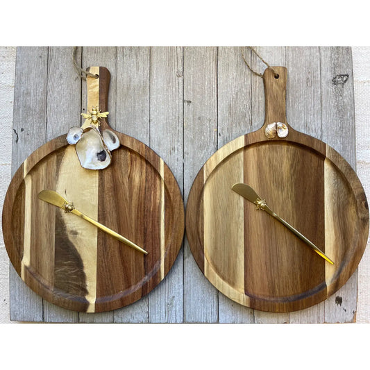 Round Wood Tray - Oysters
