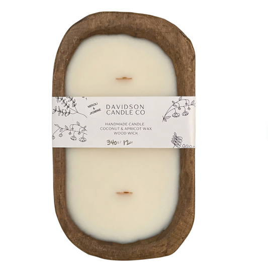 Dough bowl scented candle brown 13 oz | green floral & moss