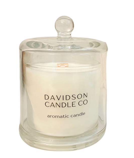 Cloche Candle Apple Maple Bourbon Scented with Snuffer