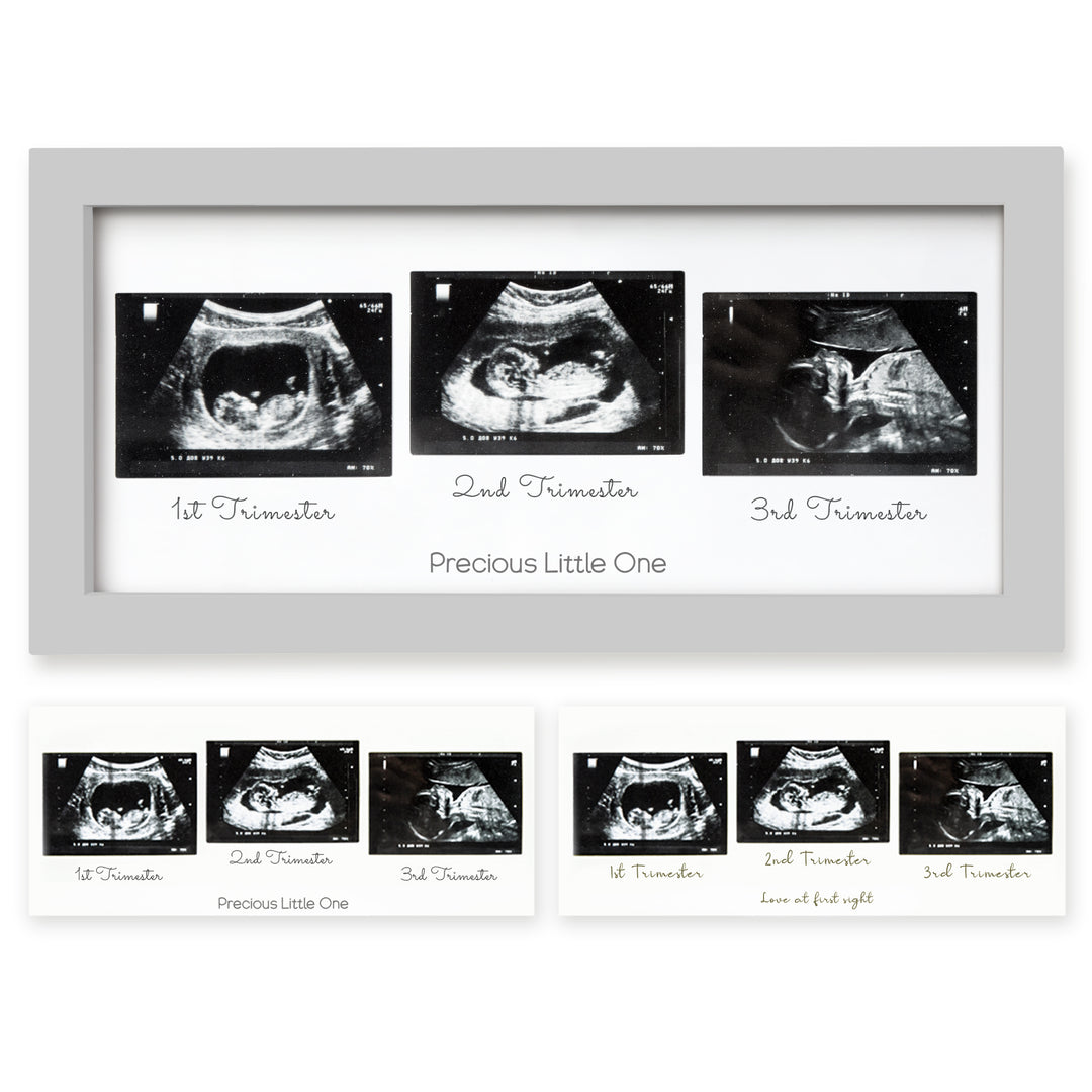 Trio Sonogram Frame (Cloud Gray)