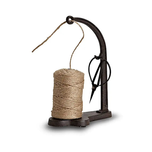Twine Holder with Scissors-Brown-10"H