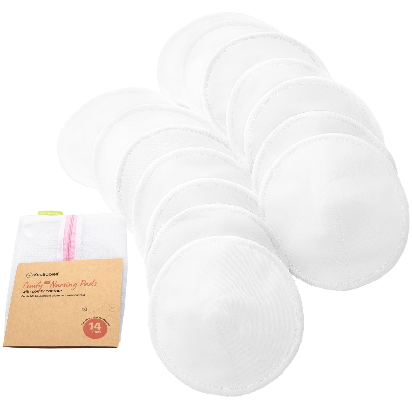 Comfy Lite Organic Nursing Pads, Reusable Breast Pads | Soft White