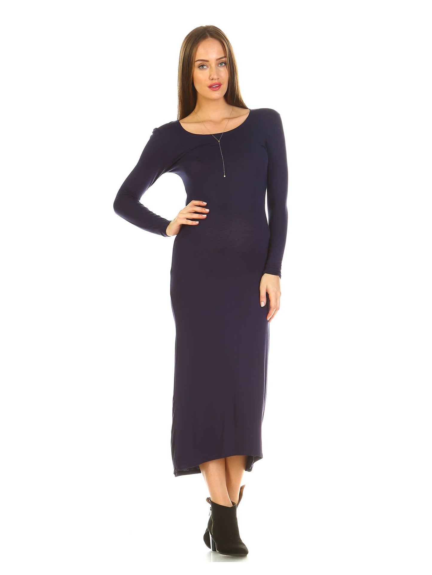 Maxi Black Jersey Dress - Plus