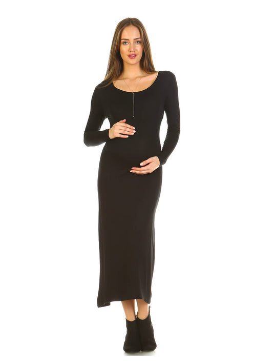 Maxi Black Jersey Dress - Plus
